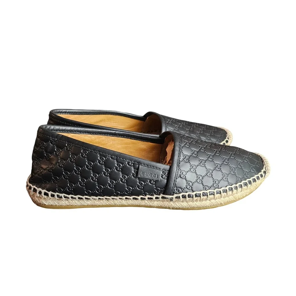 Gucci Microguccissima Signature Espadrilles Size 36 US 6 Color Black